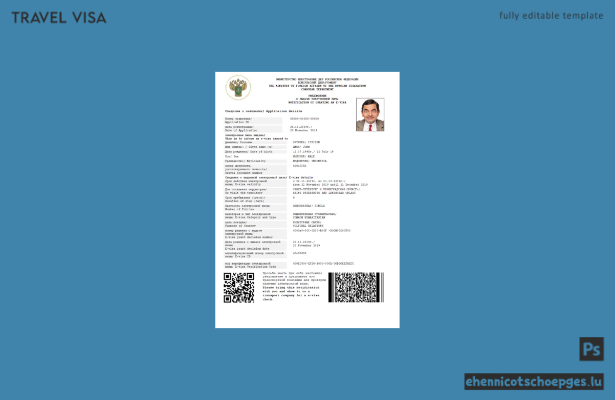 Russisches E-Visum: Beispielvorschau in Word und PDF